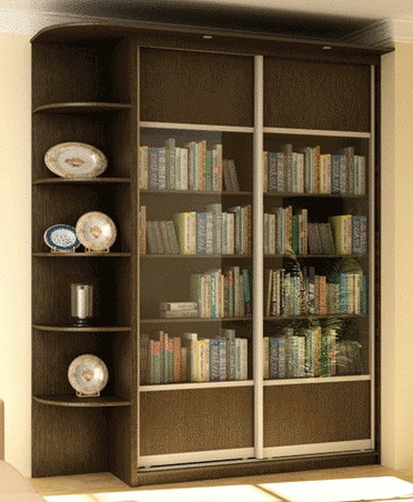 Шкафы книжные со стеклом узкие