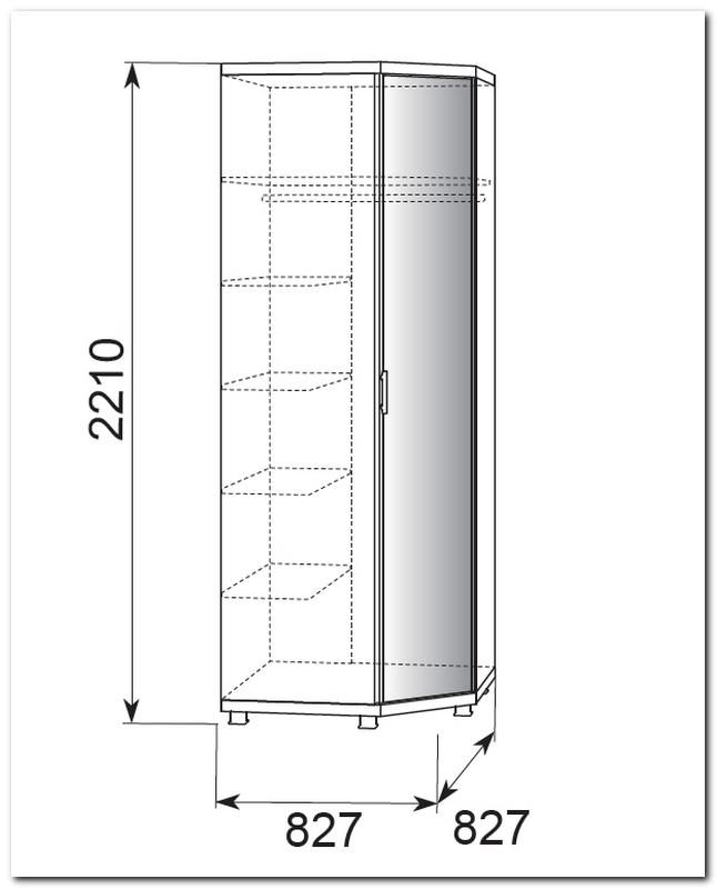 Угловой шкаф для одежды и белья