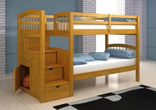 Деревянная двухъярусная кровать для детей