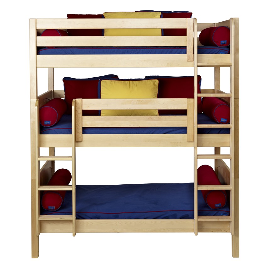 Угловая трехъярусная кровать для троих детей