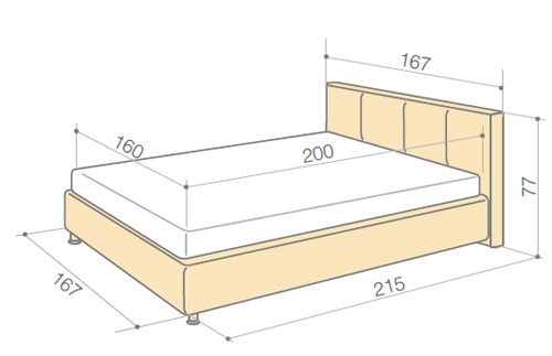 Пример размеров полуторной кровати для ребенка