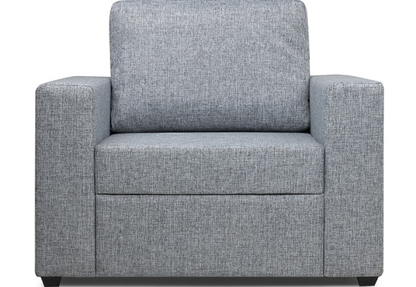 Кресло-кровать из рогожки серого цвета