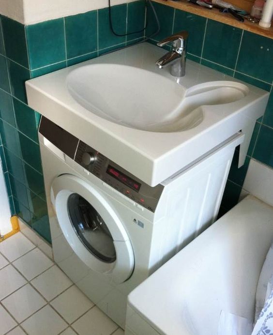 Расположение стиральной машины в туалете