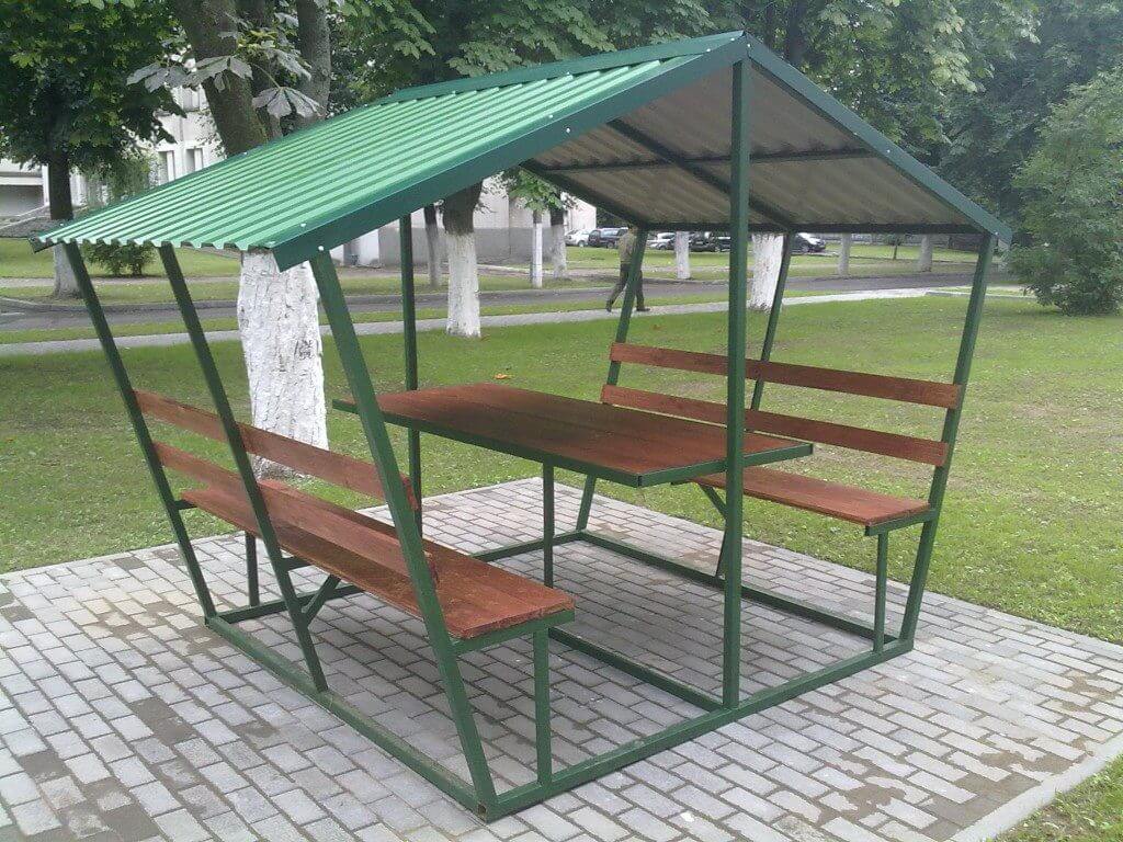 Пример переносной беседки из металла