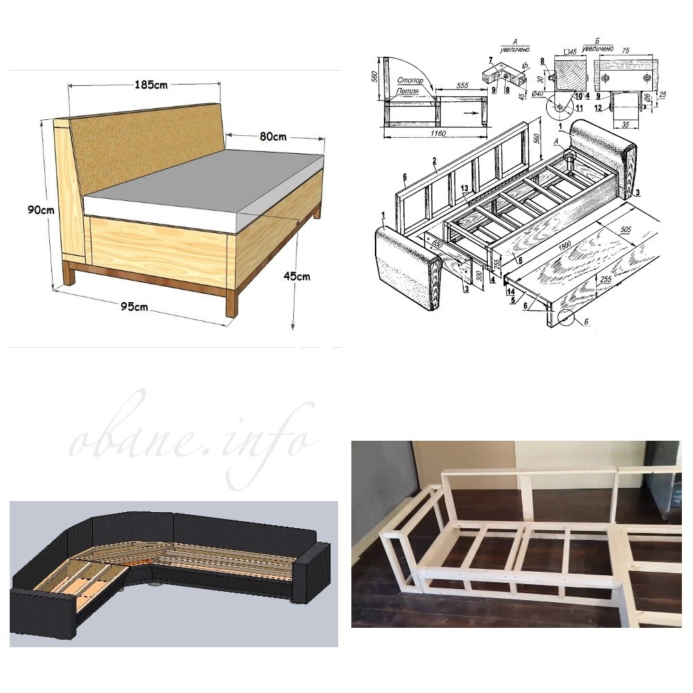 Схема конструкции дивана 