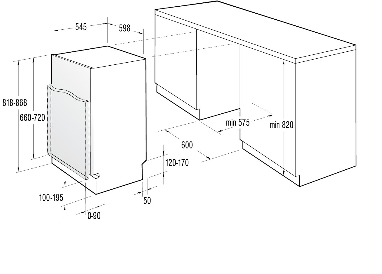 шкаф для встраиваемой посудомоечной машины 45 см