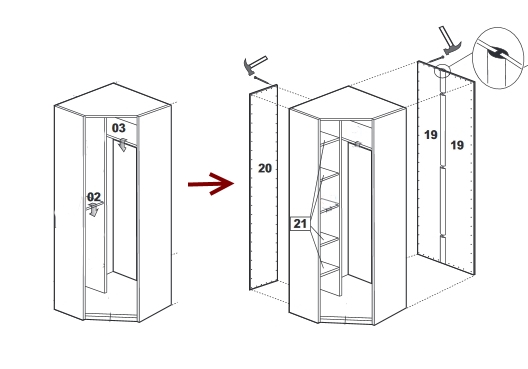 Угловой встроенный шкаф своими руками чертежи описание пошаговая инструкция