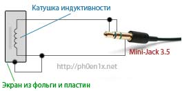 Простая экспериментальная схема включения самодельного звукоснимателя