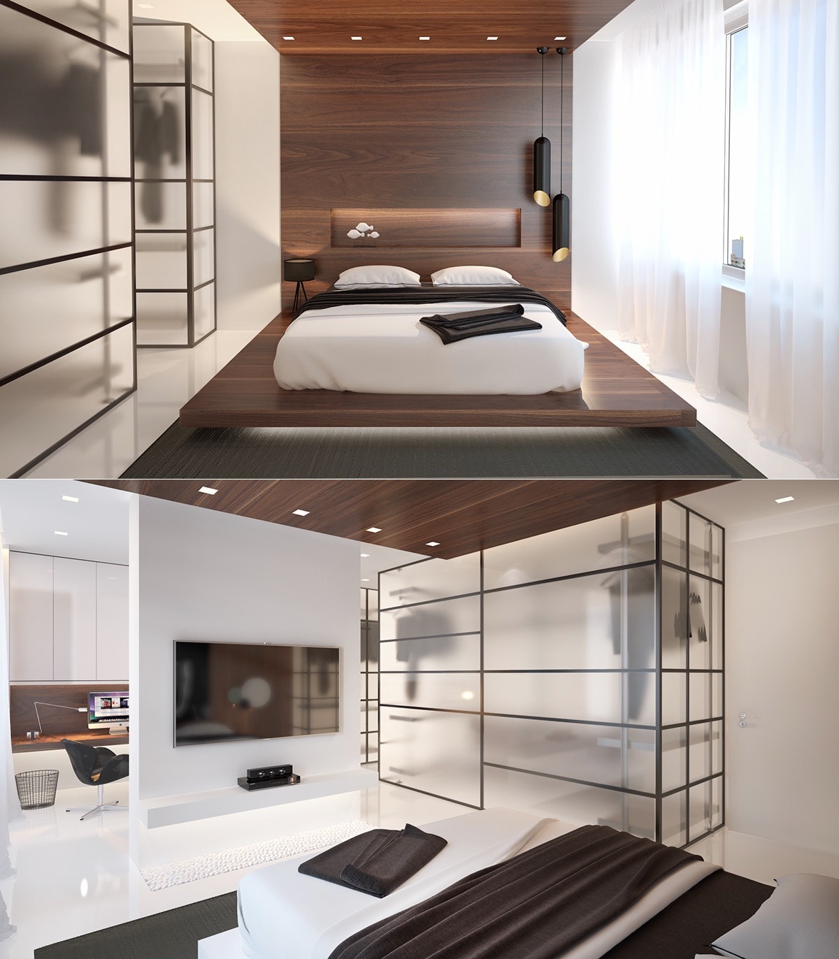Дизайн спальни с гардеробной: Дизайн спальни с гардеробной комнатой (16 ... Дизайн Спальни С Угловой Гардеробной