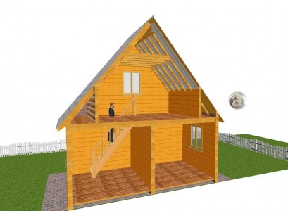 конструкция деревянного дачного дома с мансардой