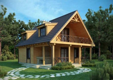 проект двухэтажного деревянного дачного дома