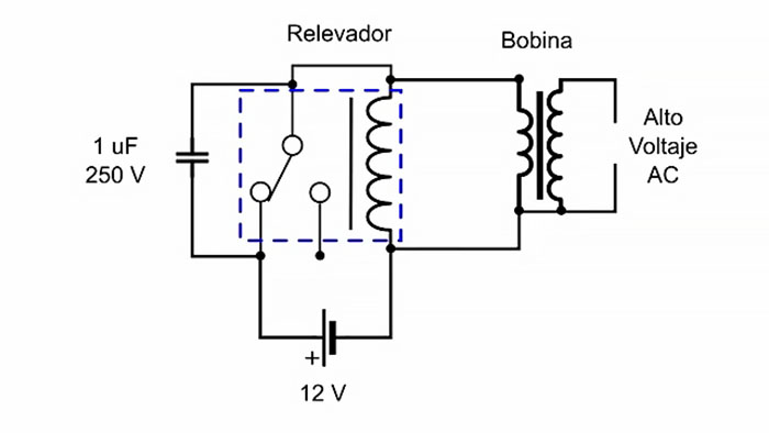 Как сделать простейший преобразователь высокого напряжения из катушки зажигания и реле