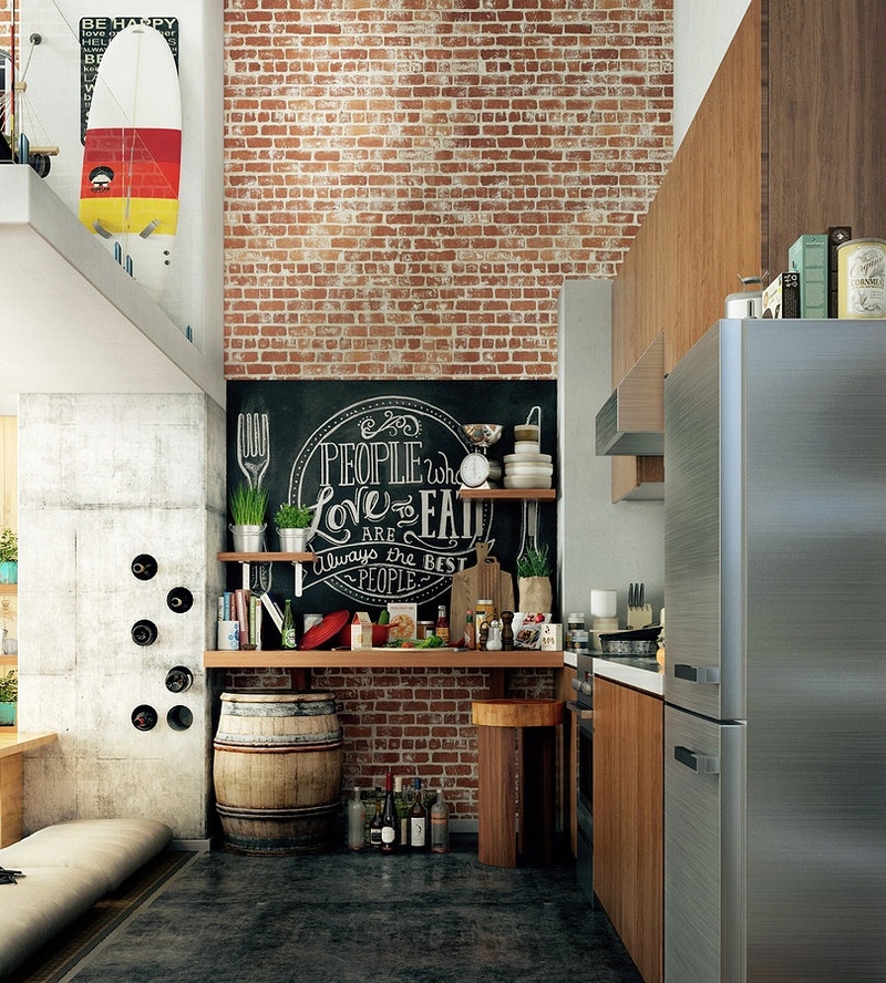 Кухня в стиле лофт: дизайн интерьера