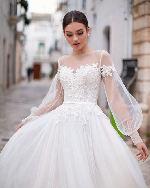 Свадебное платье с рукавами Джульетта