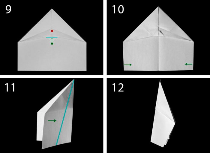 самолёт оригами пошагово