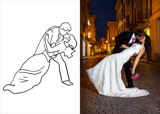 20 лучших поз для свадебной фотосессии, жених наклоняет невесту