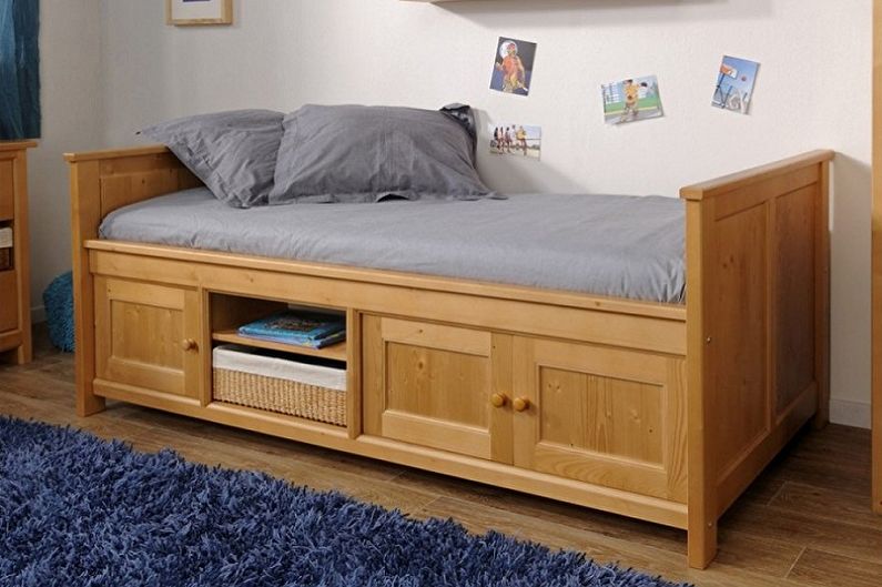 Виды односпальных кроватей - Односпальная кровать с ящиками