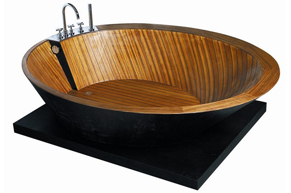 современная деревянная ванна фото