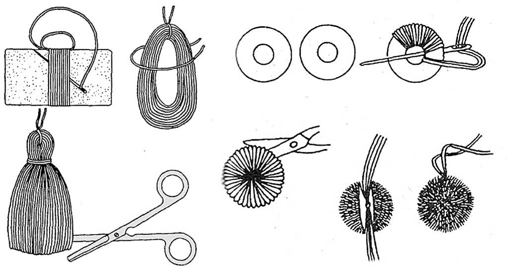 Как сделать кисть и помпон в домашних условиях