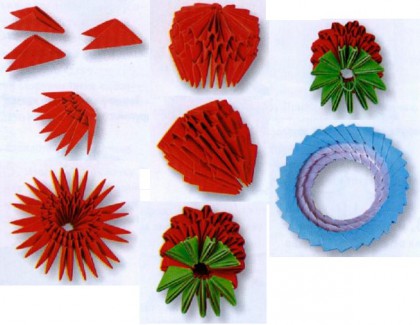 модули оригами клубника
