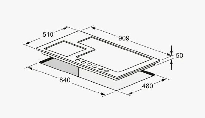 Размеры варочной панели 6 конфорок 90 см ширина