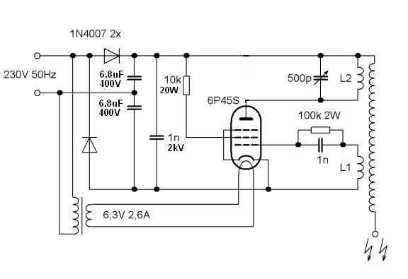 Генератор высокого напряжения схема