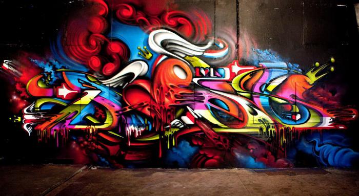 граффити на кирпичной стене