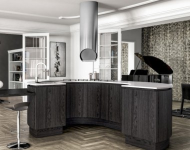 Кухня Berloni B50 Rovere Nero China Opaco