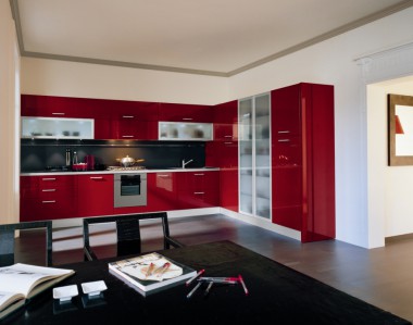 Кухоный гарнитур MK Cucine Size Laccato Lucido Rosso